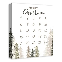 Christmas Trees Countdown Canvas Wall Art