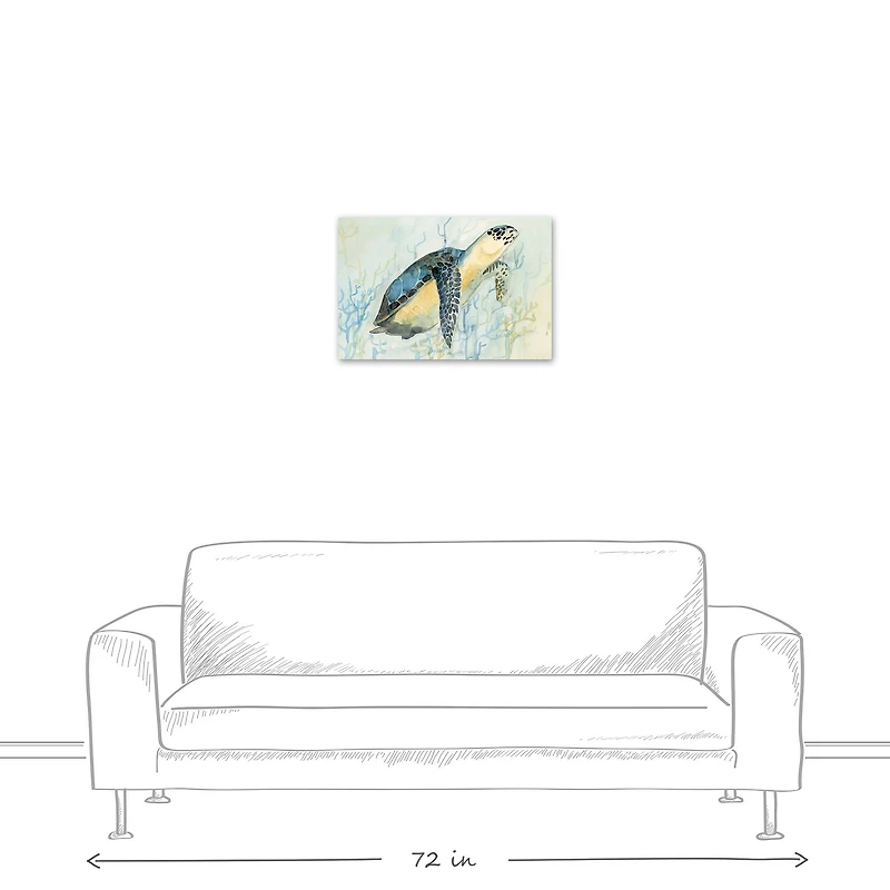 Sea Turtle 24" x 16" Canvas Wall Art