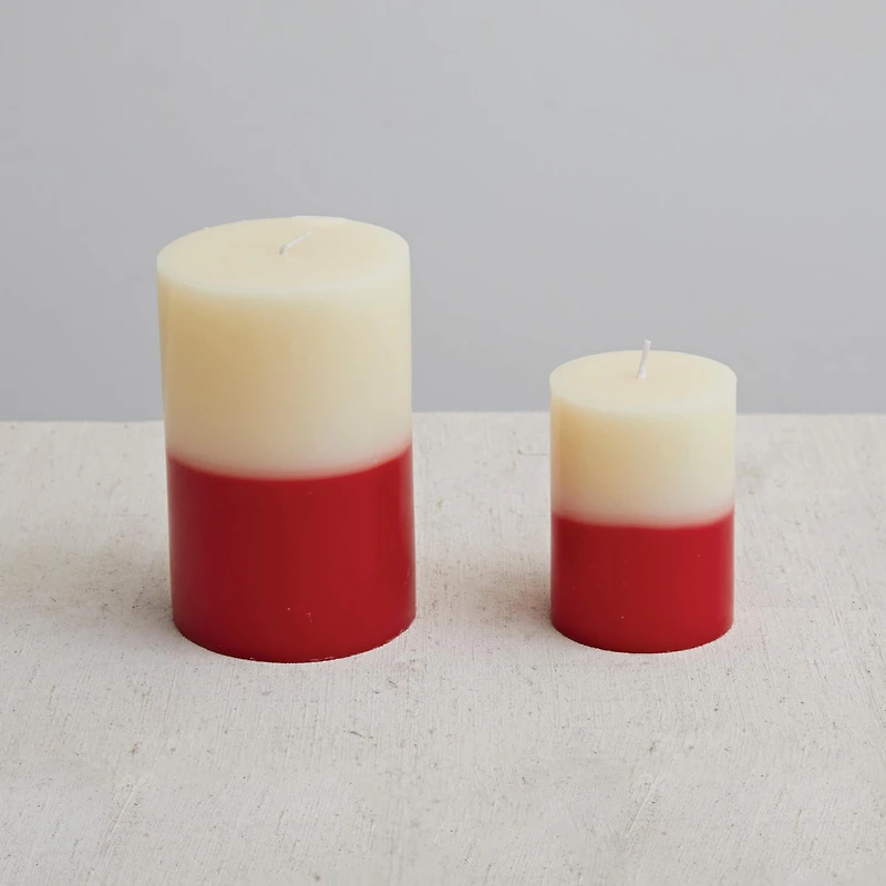 Hello Honey® 6" Red & Cream Unscented Pillar Candle