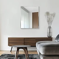 Head West Brushed Nickel Rectangular Framed Accent Vanity Mirror