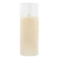 3" x 8" Flickering Flame LED Glass Wax Candle by Ashland