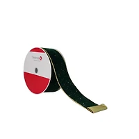 2.5" x 60ft. Green Velvet with Gold Back Wired Jumbo Ribbon by Celebrate It®