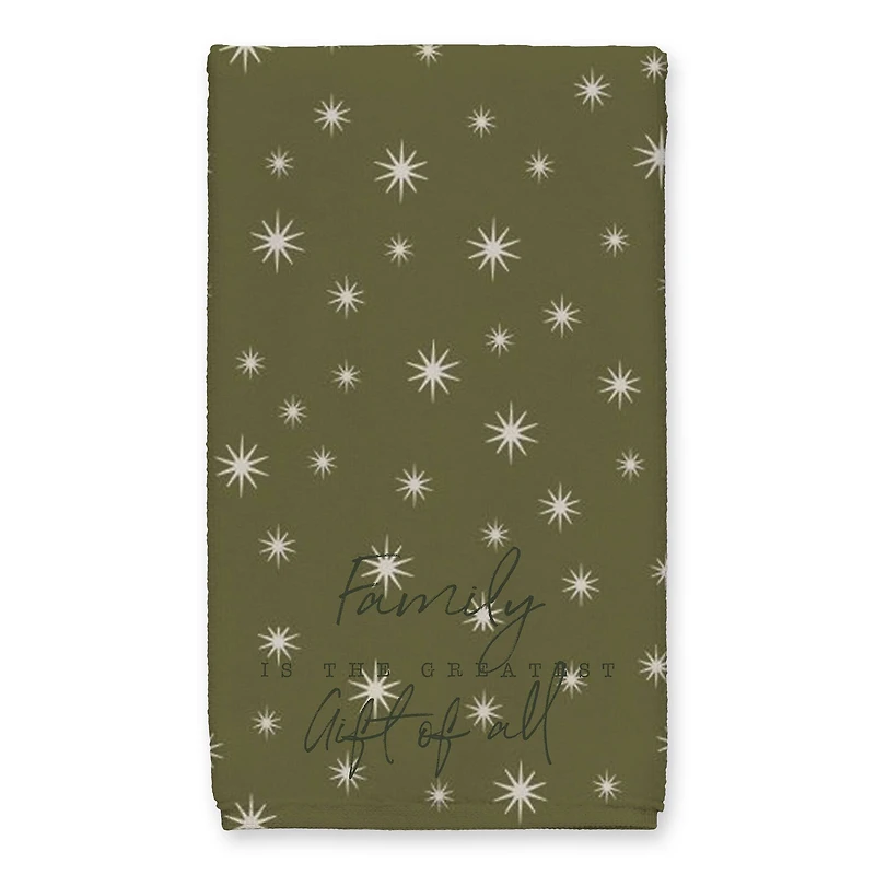 Family Greatest Gift Green Twinkle Tea Towel - Set of 2