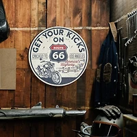 American Art Decor Get Your Kicks Round MDF Wall Plaque - 20" x 20" x 0.35"