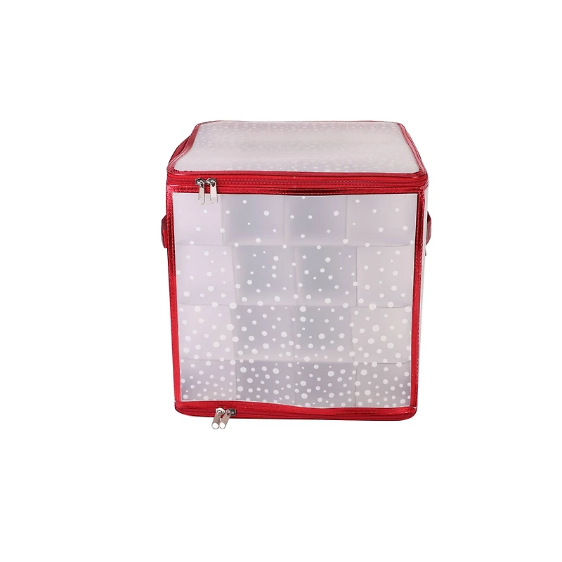 Simplify Clear & Red Ornament Organizer