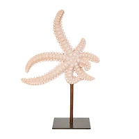 12" Pink Starfish Sculpture with Copper Stand