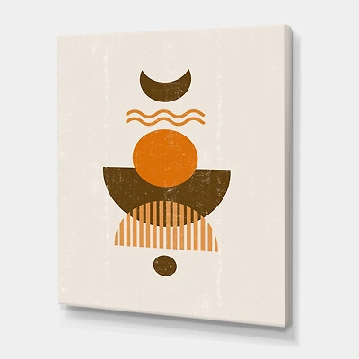 Designart - Abstract Sun and Moon In Earth Tones