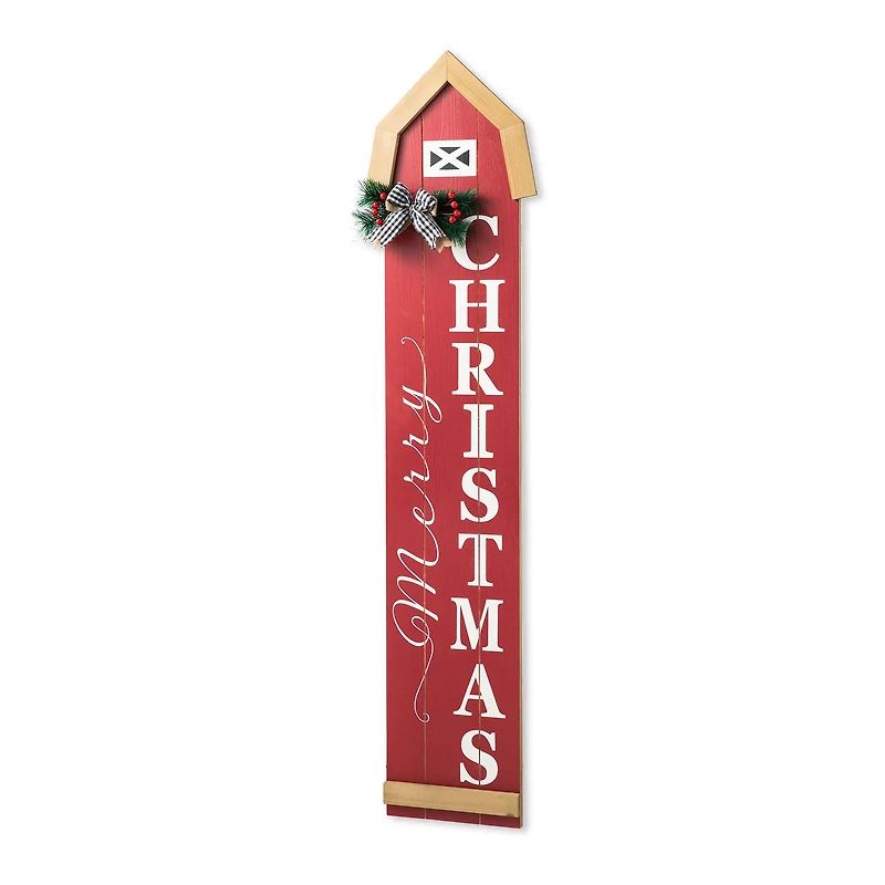 Glitzhome® 42" "Merry Christmas" Wood Barn Porch Sign