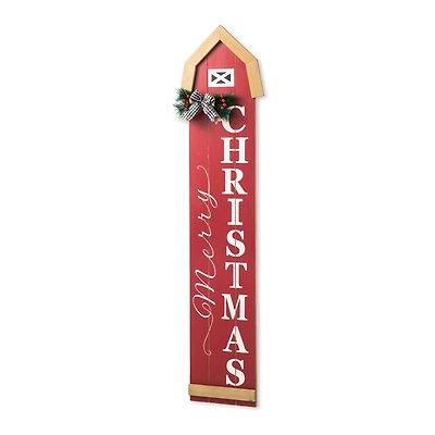 Glitzhome® 42" "Merry Christmas" Wood Barn Porch Sign