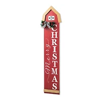 Glitzhome® 42" "Merry Christmas" Wood Barn Porch Sign