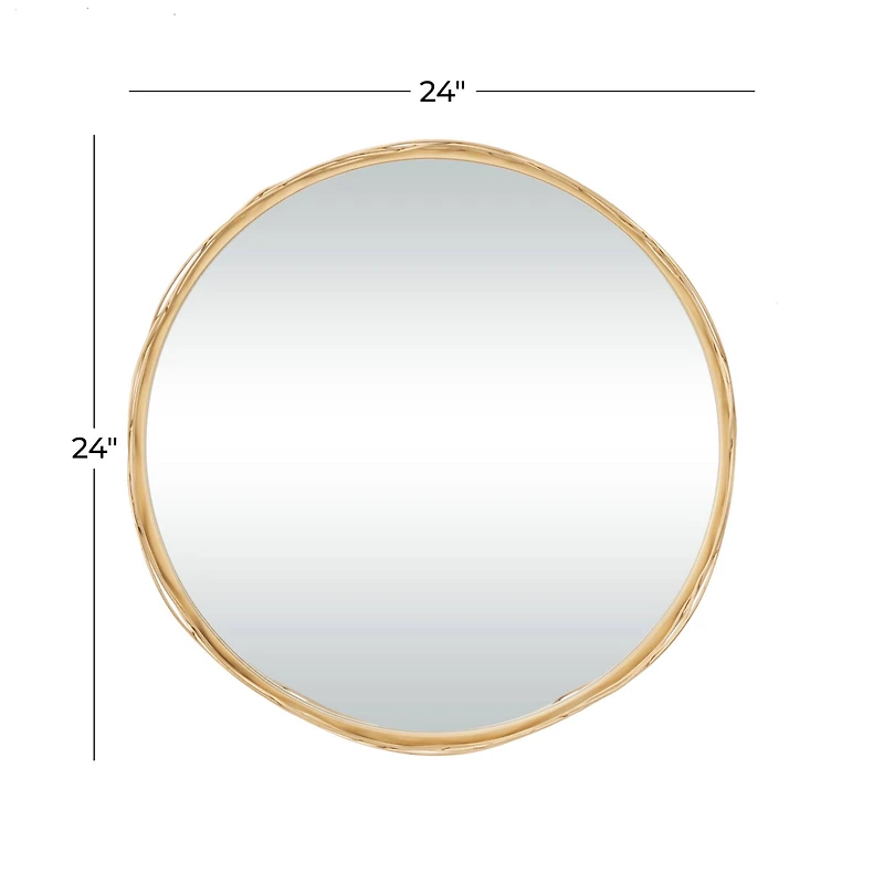 Gold Metal Glam Wall Mirror, Set of  24" x 24" x 3"