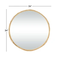 Gold Metal Glam Wall Mirror, Set of  24" x 24" x 3"
