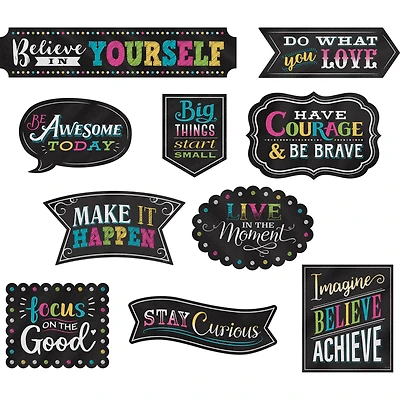 Teacher Created Resources Clingy Thingies® Chalkboard Brights Positive Sayings Accents Set