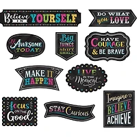 Teacher Created Resources Clingy Thingies® Chalkboard Brights Positive Sayings Accents Set