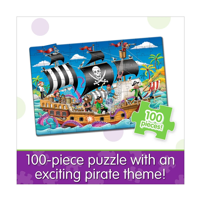 Puzzle Doubles! - Glow in the Dark Pirate Ship: 100 Pcs