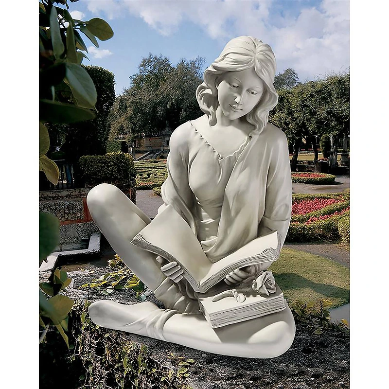 Design Toscano 19.5" Reflection Reader Garden Girl Statue