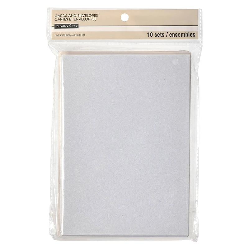 12 Packs: 10 ct. (120 total) White Shimmer Cards & Envelopes by Recollections™, 5" x 7"