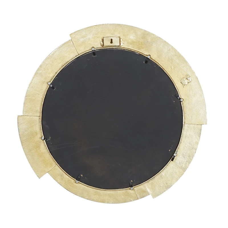 36" Gold Aluminum Contemporary Round Wall Mirror