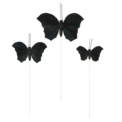 Black Glitter Butterfly Set by Ashland®