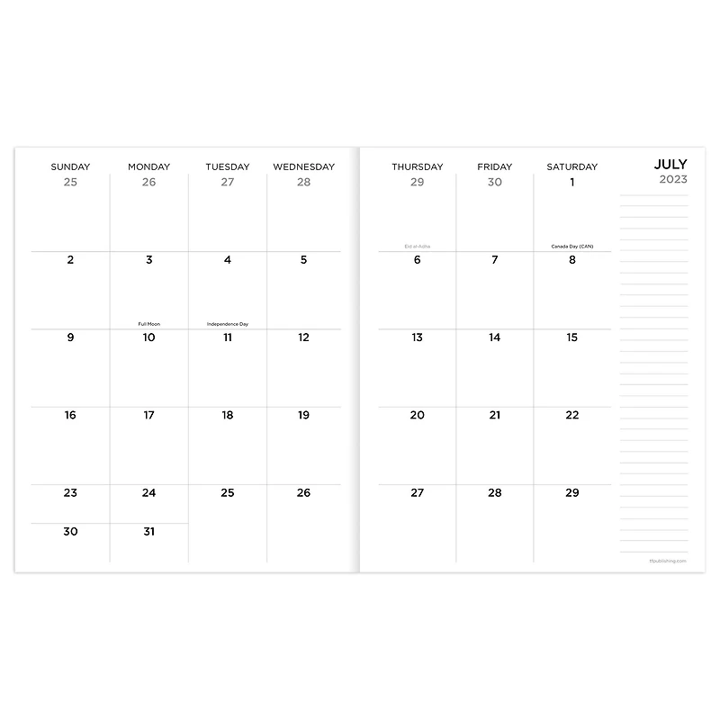 TF Publishing 2023-2024 Waterfall Medium Monthly Planner