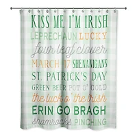 St Pat Words Buffalo Check Shower Curtain 71" x 74" Shower Curtain
