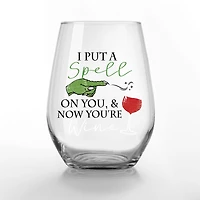 Spell on You and Now You're Wine 15oz. Printed Stemless Wine Glass