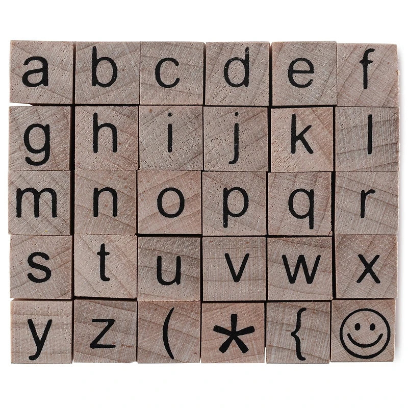 6 Pack: Small Lowercase Alphabet Wood Stamp Set by Recollections™