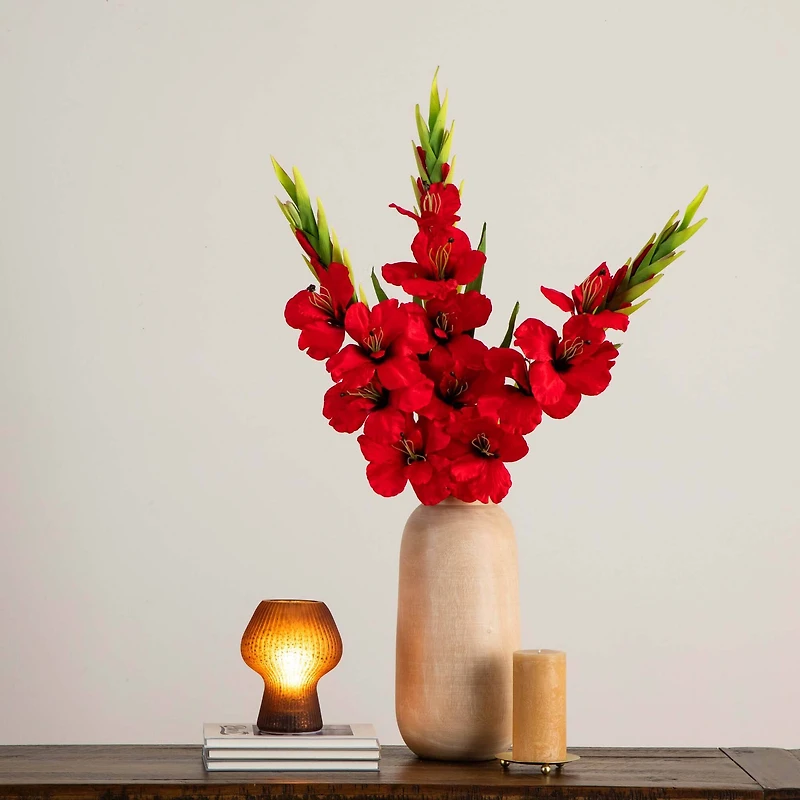 45" Red Gladiolus Flower Stems, 3ct.