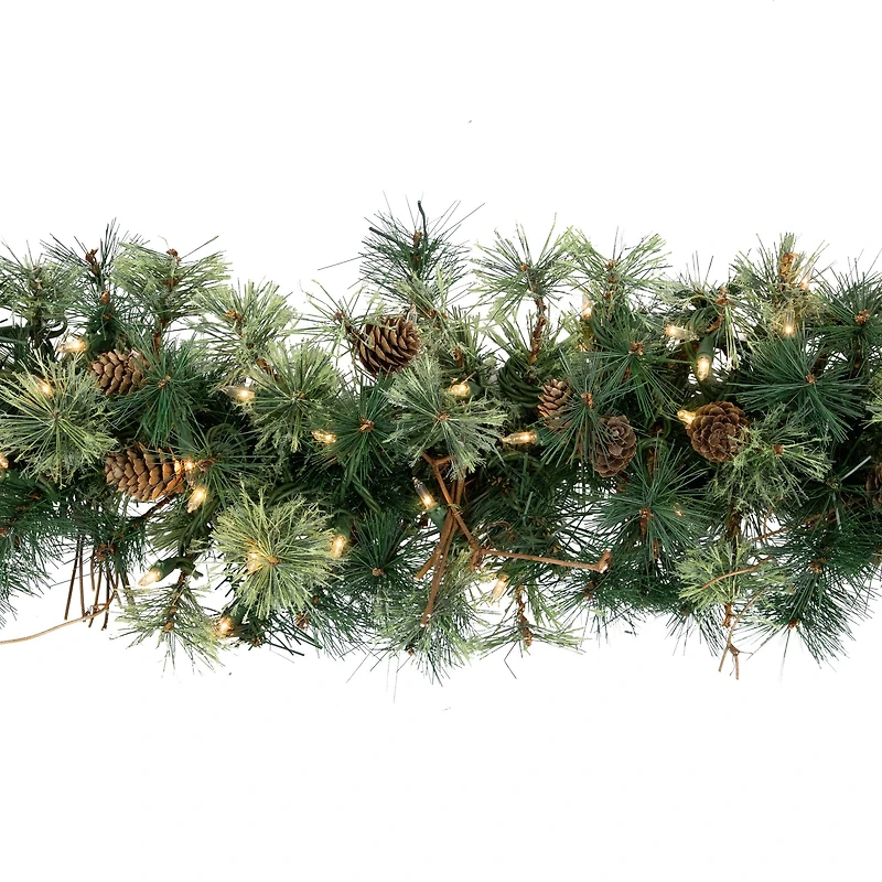 72" Pre-Lit Country Mixed Pine Artificial Christmas Swag, Clear Lights
