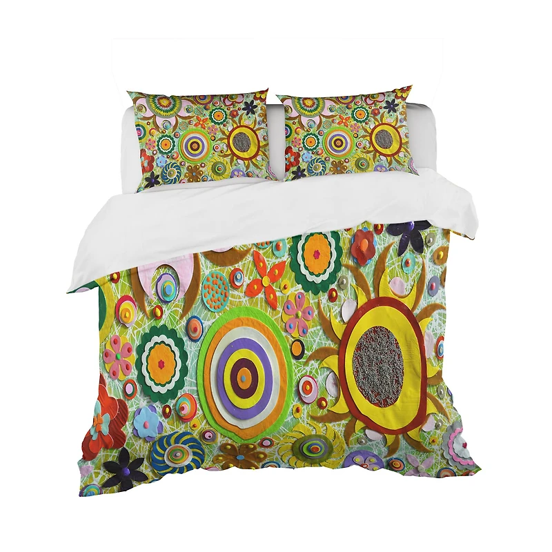 Designart 'Abstract Acrylic Painting on Canvas' Bohemian & Eclectic Bedding Set