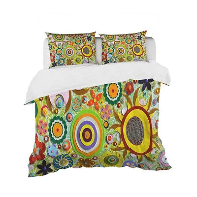 Designart 'Abstract Acrylic Painting on Canvas' Bohemian & Eclectic Bedding Set