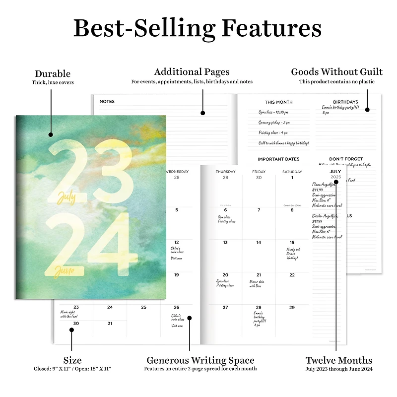 TF Publishing 2023 - 2024 Monet Like Year Large Monthly Planner