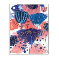 Stupell Industries Abstract Flowers Blooming Playful Blue Orange Pink Wall Plaque