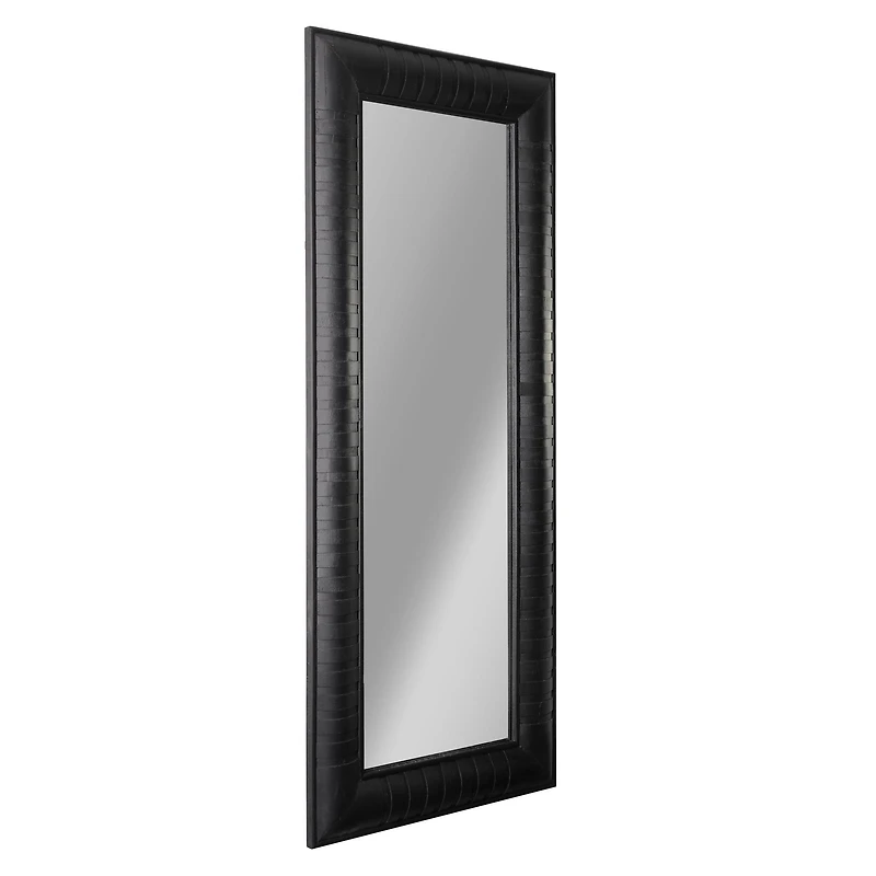 Head West 58" Black Wood Framed Full Length Wall Leaner Mirror