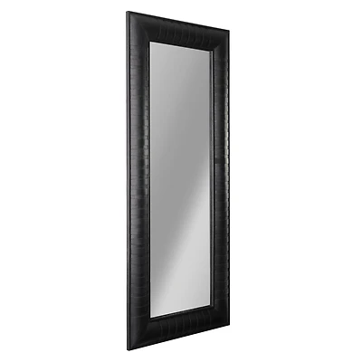 Head West 58" Black Wood Framed Full Length Wall Leaner Mirror