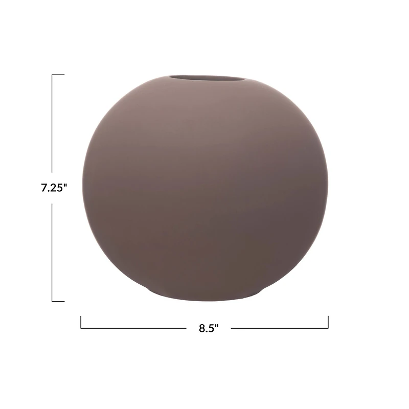 Hello Honey® 8.5" Matte Plum Latex Glaze Stoneware Vase