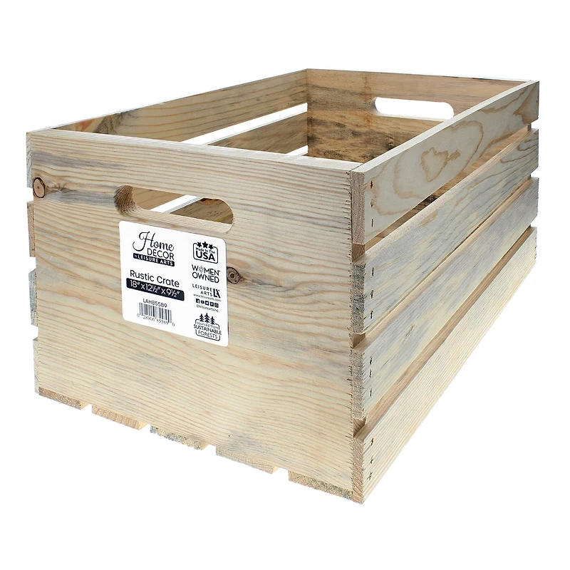 Home Décor by Leisure Arts® Rustic Wood Crate