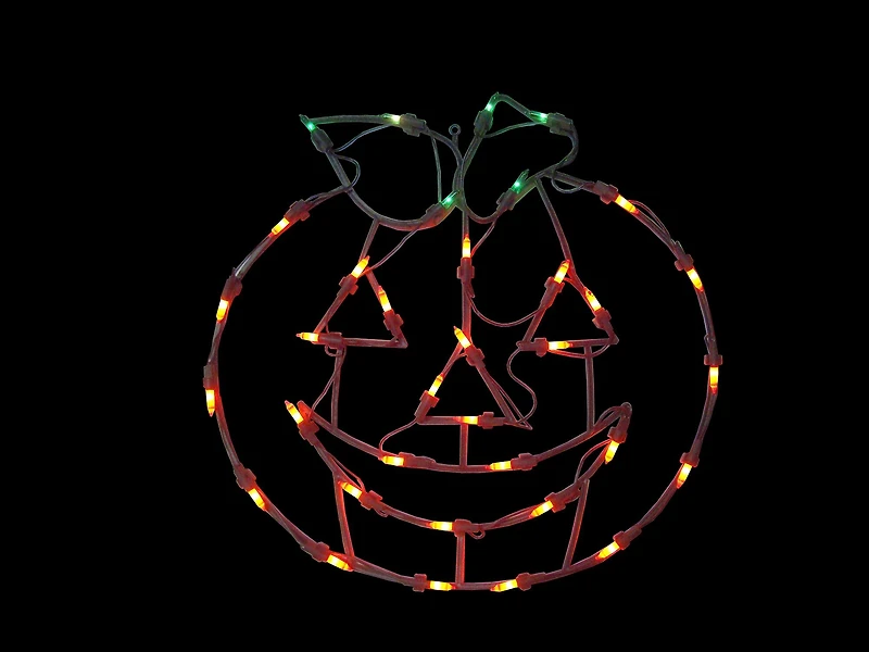 14" Lighted Jack-O-Lantern Halloween Double Sided Window Silhouette Decoration