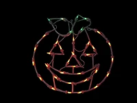 14" Lighted Jack-O-Lantern Halloween Double Sided Window Silhouette Decoration