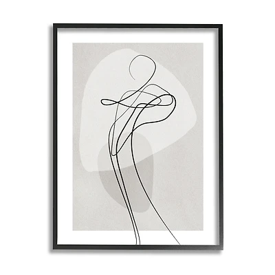 Stupell Industries Fluid Human Form Abstract Wall Art in Black Frame