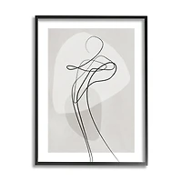 Stupell Industries Fluid Human Form Abstract Wall Art in Black Frame