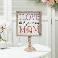 Glitzhome® 11.5" Wood Mother's Day Table Décor