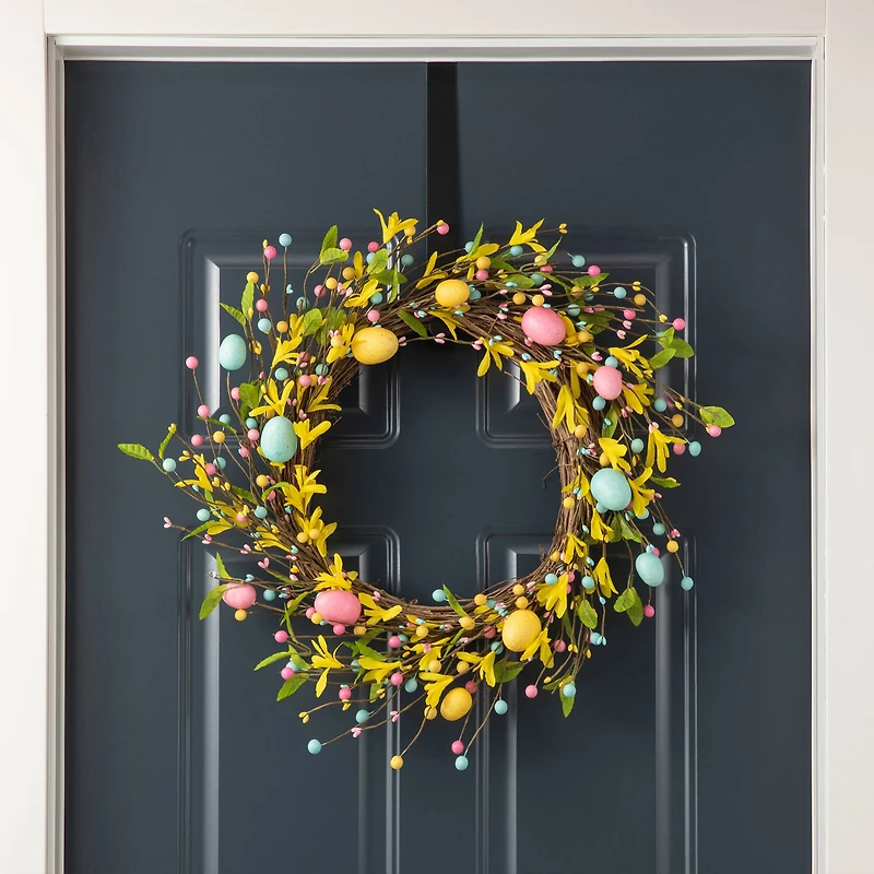 Glitzhome® 22" Easter Egg Wreath