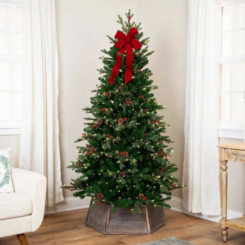 7.5ft. Pre-Lit Real Touch™ Mixed Noble Spruce Artificial Christmas Tree, Clear Lights
