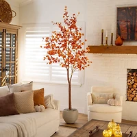 8ft. Pre-Lit Grand Autumn Eucalyptus Artificial Fall Tree with 540 Warm White LED Lights