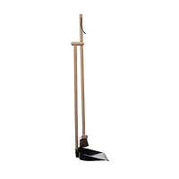 Hello Honey® Natural & Black Beech Wood Broom & Standing Metal Dust Pan Set