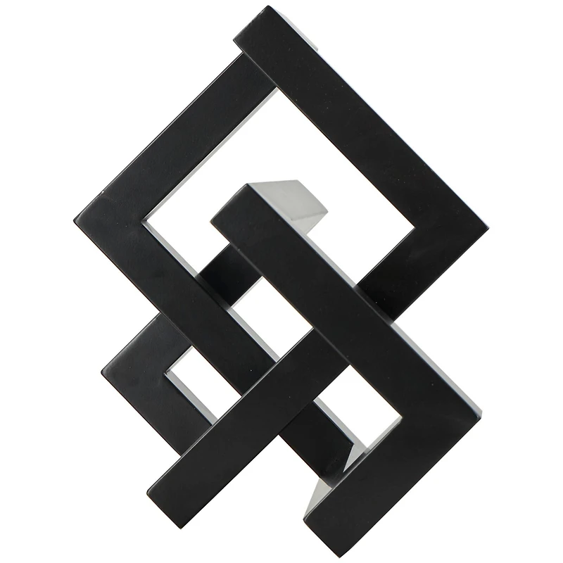 13.5" Iron Geometric Abstract Shaped Sculpture Décor