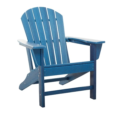 Blue Polyethylene Traditional Outdoor Adirondack Chair, 38" x 31" x 32"