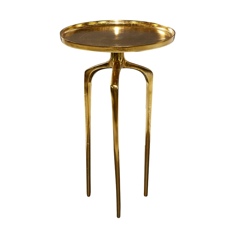 25" Gold Aluminum Contemporary Accent Table