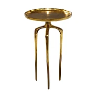 25" Gold Aluminum Contemporary Accent Table